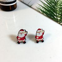 Cute Christmas Tree Santa Claus Gift Box Arylic Women's Ear Studs 1 Pair sku image 1