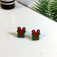 Cute Christmas Tree Santa Claus Gift Box Arylic Women's Ear Studs 1 Pair sku image 6
