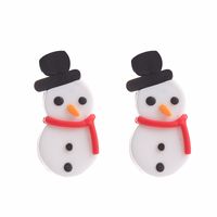 Fashion Santa Claus Snowman Snowflake Soft Clay Women's Ear Studs 1 Pair sku image 12