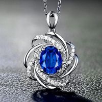 Glam Flower Alloy Plating Artificial Crystal Rhinestones Women's Pendant Necklace main image 1