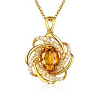 Glam Flower Alloy Plating Artificial Crystal Rhinestones Women's Pendant Necklace main image 2