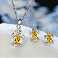 1 Set Simple Style Tortoise Alloy Plating Inlay Zircon Silver Plated Women's Jewelry Set sku image 2