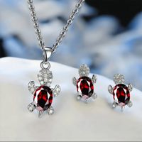 1 Set Simple Style Tortoise Alloy Plating Inlay Zircon Silver Plated Women's Jewelry Set sku image 3