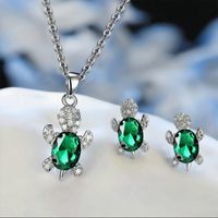 1 Set Simple Style Tortoise Alloy Plating Inlay Zircon Silver Plated Women's Jewelry Set sku image 5