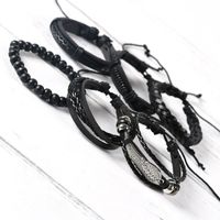 Fashion Wings Pu Leather Men's Bracelets 1 Set main image 2