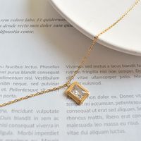 Fashion Letter Heart Shape Butterfly Titanium Steel Inlay Zircon Pendant Necklace main image 5