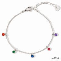 Simple Style Round Stainless Steel Plating Inlay Zircon Women's Anklet 1 Piece sku image 5