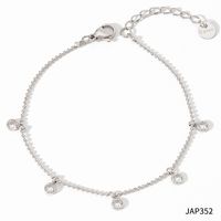 Simple Style Round Stainless Steel Plating Inlay Zircon Women's Anklet 1 Piece sku image 6