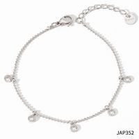 Simple Style Round Stainless Steel Plating Inlay Zircon Women's Anklet 1 Piece sku image 3