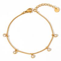 Simple Style Round Stainless Steel Plating Inlay Zircon Women's Anklet 1 Piece main image 3