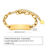Fashion Heart Shape 304 Stainless Steel Plating Kid'S Bracelets sku image 3