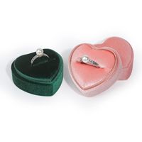 Fashion Heart Shape Corduroy Valentine'S Day Jewelry Boxes main image 3