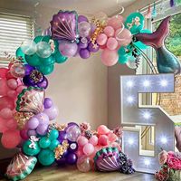 Birthday Shell Fish Tail Aluminum Film Party Balloons 1 Set main image 1