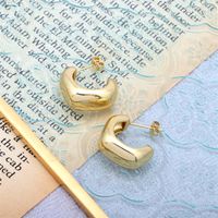 Fashion Irregular Copper Gold Plated Ear Studs 1 Pair main image 9
