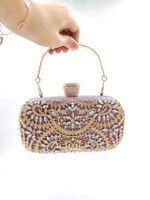 White Red Green Pu Leather Solid Color Rhinestone Square Clutch Evening Bag sku image 6