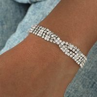 Korean Full Diamond Shiny Multi-row White Diamond Goddess Bracelet sku image 3