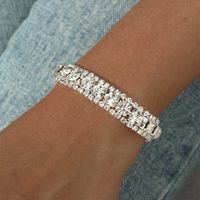 Korean Full Diamond Shiny Multi-row White Diamond Goddess Bracelet sku image 10