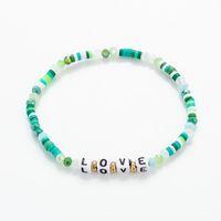 Vacation Geometric Letter Arylic Artificial Crystal Soft Clay Beaded Women's Bracelets 1 Piece sku image 1