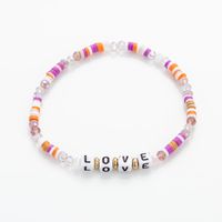 Vacation Geometric Letter Arylic Artificial Crystal Soft Clay Beaded Women's Bracelets 1 Piece sku image 4