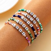 Vacation Geometric Letter Arylic Artificial Crystal Soft Clay Beaded Women's Bracelets 1 Piece main image 1