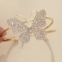 Elegant Butterfly Metal Plating Artificial Crystal Women's Bangle 1 Piece main image 1