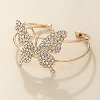 Elegant Butterfly Metal Plating Artificial Crystal Women's Bangle 1 Piece main image 3