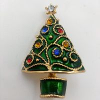 Fashion Christmas Tree Alloy Plating Inlay Artificial Gemstones Unisex Brooches sku image 45