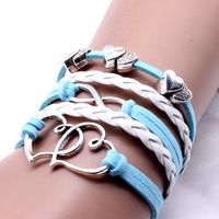 Fashion Heart Shape Pu Leather Alloy Plating Women's Bracelets 1 Piece sku image 8