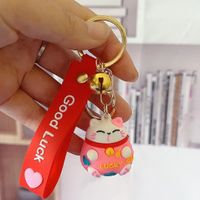 Cute Cat Silica Gel Women's Bag Pendant Keychain main image 2