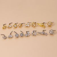 Fashion Heart Shape Stainless Steel Plating Zircon Nose Studs 1 Piece main image 4
