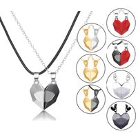 Mode Herzform Legierung Überzug Paar Halskette Mit Anhänger 2 Stücke main image 1