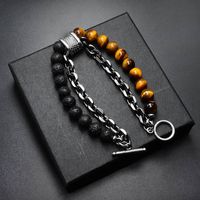 Bracelets Pour Hommes En Perles Géométriques En Métal De Mode main image 5