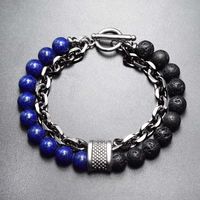 Bracelets Pour Hommes En Perles Géométriques En Métal De Mode main image 4