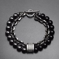Fashion Geometric Metal Beaded Men's Bracelets sku image 1