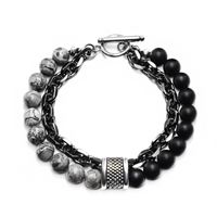 Bracelets Pour Hommes En Perles Géométriques En Métal De Mode main image 2