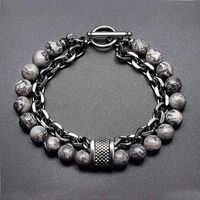 Fashion Geometric Metal Beaded Men's Bracelets sku image 11