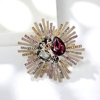 Luxurious Flower Alloy Plating Artificial Diamond Women's Brooches main image 1