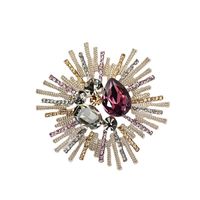 Luxurious Flower Alloy Plating Artificial Diamond Women's Brooches main image 4