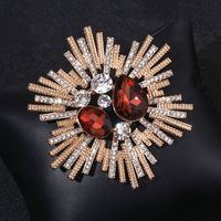 Luxurious Flower Alloy Plating Artificial Diamond Women's Brooches sku image 1