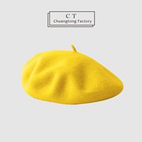 Women's Simple Style Solid Color Beret Hat sku image 2
