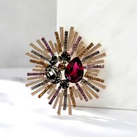 Luxurious Flower Alloy Plating Artificial Diamond Women's Brooches sku image 4