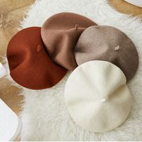 Women's Simple Style Solid Color Beret Hat main image 3