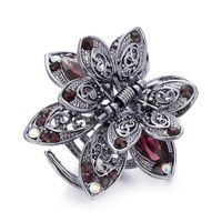 Women's Retro Flower Alloy Plating Inlay Rhinestones Hair Claws main image 4