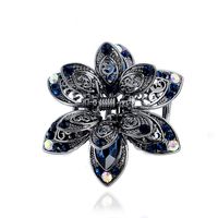 Women's Retro Flower Alloy Plating Inlay Rhinestones Hair Claws main image 3