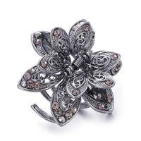 Women's Retro Flower Alloy Plating Inlay Rhinestones Hair Claws main image 2