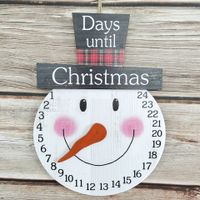 Creative Christmas Home Wooden Decoration Countdown Calendar Pendant sku image 1