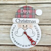 Creative Christmas Home Wooden Decoration Countdown Calendar Pendant sku image 2