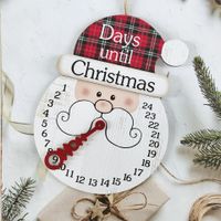 Creative Christmas Home Wooden Decoration Countdown Calendar Pendant main image 1