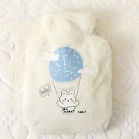 Soft Rabbit Fur Hot Water Bag Water Injection Hand Warmer Thickened Explosion-proof Plush Cartoon Large Hot-water Bag Wholesale Direct Sales sku image 1