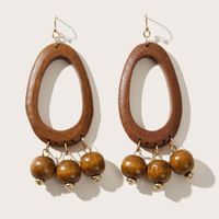 Retro Geometric Wood Handmade Women's Drop Earrings 1 Pair main image 5